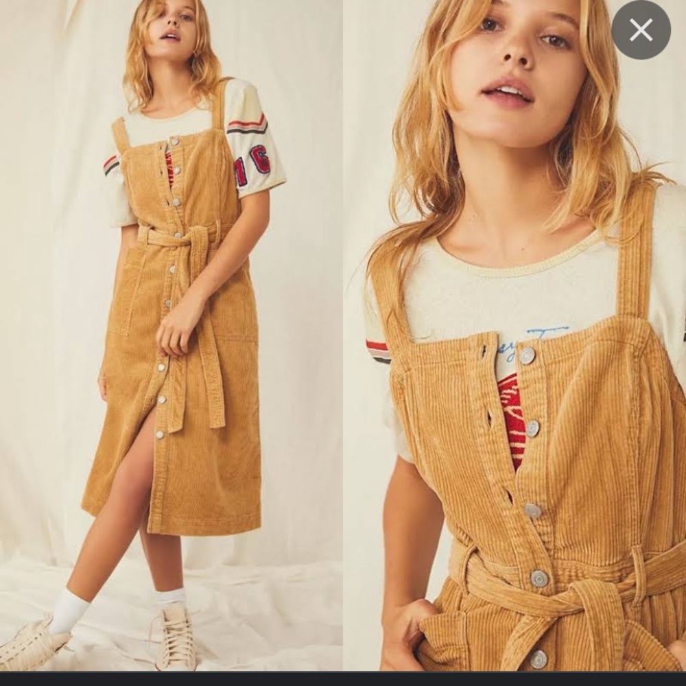 Levi’s Tan Corduroy Calla Midi Dress